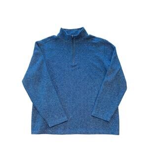 FAIRLANE & SONS Quarter Zip Pullover Blue Stretch Sweater Mens Sz XL